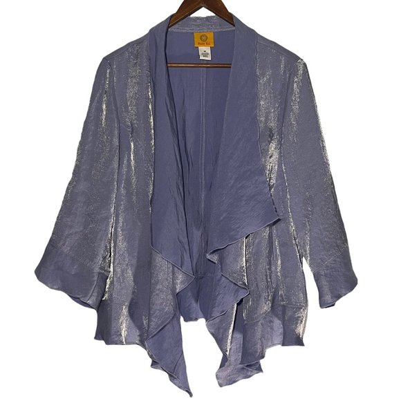 Ruby Rd. Sweaters - Ruby RD. Women's Cardigan Open Long Sleeve Metallic Purple Size 14